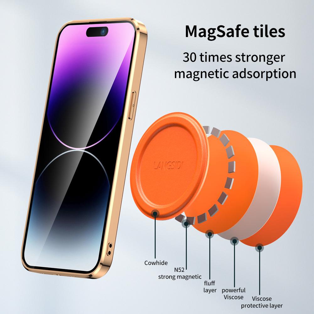 Чехол из натуральной кожи Magsafe для iPhone 16 14 12 13 15 Pro Max 16Pro Luxury Lens Protection Magnetic Holder Back Cover
