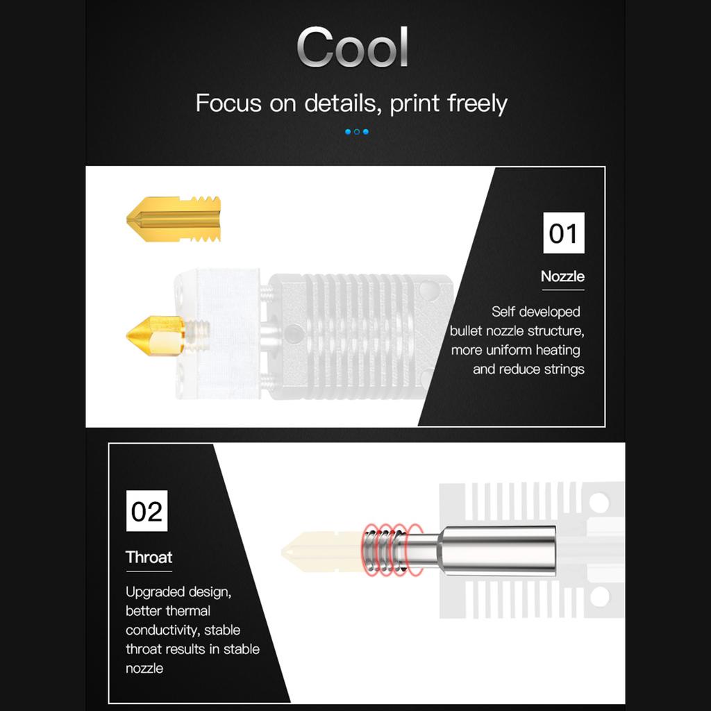 Ender 3 V2 Full Assembled Extruder Kit with Silicone Sock and 0.4mm Nozzle Efficient Heating and