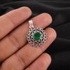 Rare Green Onyx Gemstone 925 Sterling Silver Jewelry Pendant 1.14" Gift For Mom CP-30-17