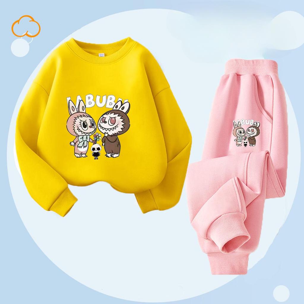 Весенне-осенний детский модный комплект с принтом букета: леггинсы и топ с круглым вырезом для девочек