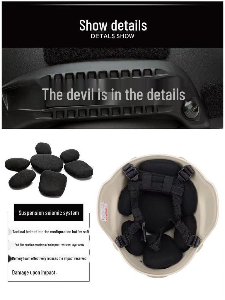 Fierce Wolf MICH2000 Tactical Adult Helmet - Multifunctional Cycling & Field CS Gear