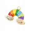 Rainbow Pendant For Handmade Bracelet, Stainless Steel, Colors With Cubic Zirconia