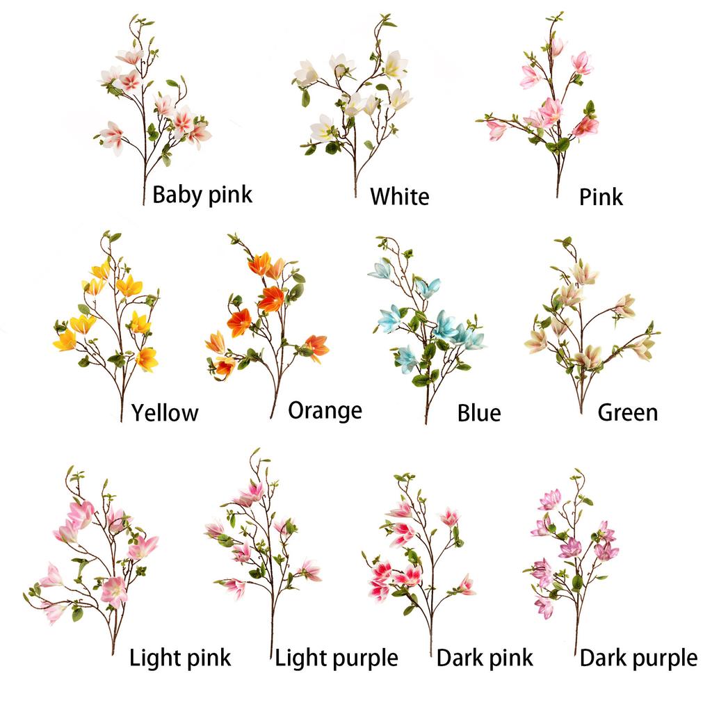 7 Heads Simulation Magnolia Bouquet Artificial Magnolia Bouquet Magnolia Stem Flower for Home Faux