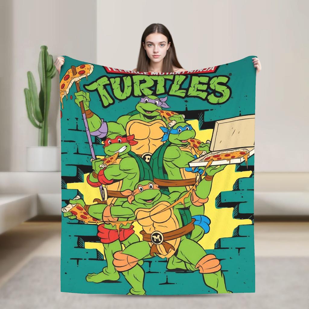 TMNT Game  Blanket Quality Warm  Bedding Throws Winter Airplane Travel Couch Chair Funny Bedspread