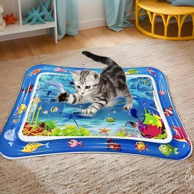 Водный коврик для кошек Сенсорный водный игровой коврик для кошек Сенсорные игрушки для комфорта и обогащения против царапин для внутреннего бассейна Летнее животное
