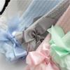 Breathable for Toddlers Girl's Knee High Socks Soft with Bowknot Comfy Princess Ruffle Cotton Solid Color Socks