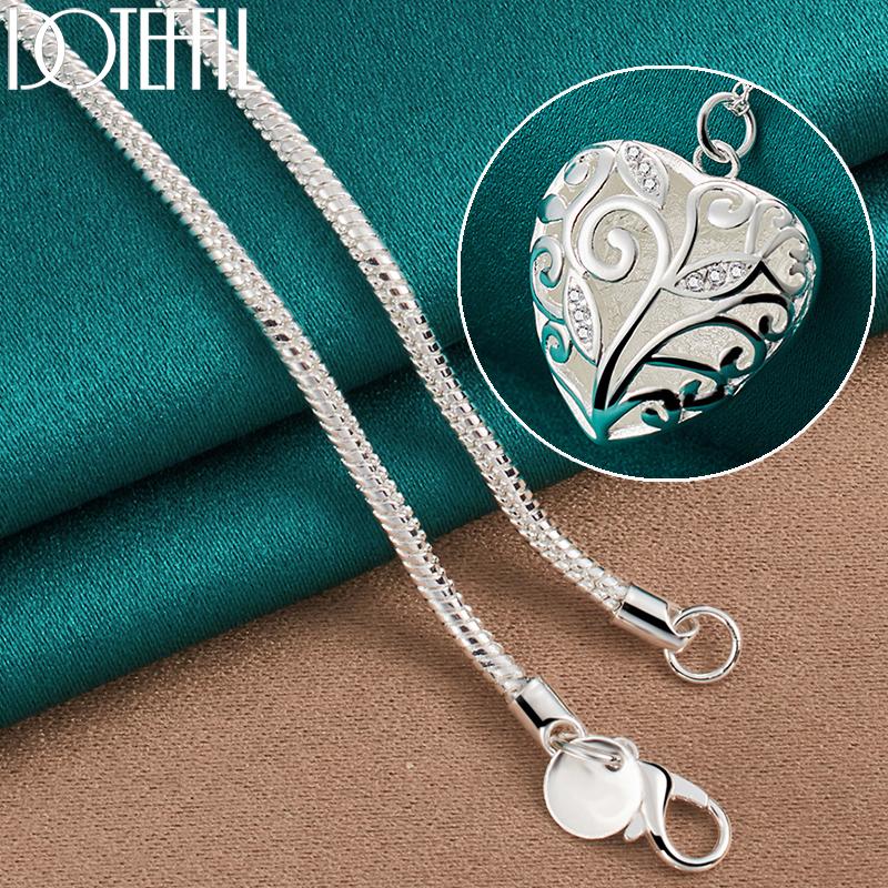 925 Sterling Silver Heart Pendant 16-30 Inch Necklace Fashion Jewelry
