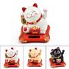 1pc Solar Powered Maneki Neko Lucky Cat Welcoming Chinese Lucky Cat Waving Hand Beckoning Fortune Cat Figurines For Home Decor
