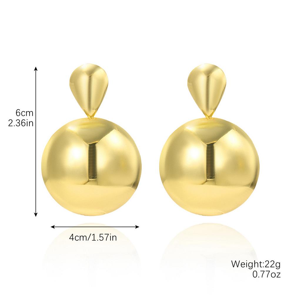 Exaggerated Temperament Earrings Gold Senior Sense Ins Cold Wind Simple Metal Droplets Pleated Pearl Flower Earrings