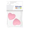 2 Silicone Heart Beads - 29 X 19 X 12 Mm - Pink
