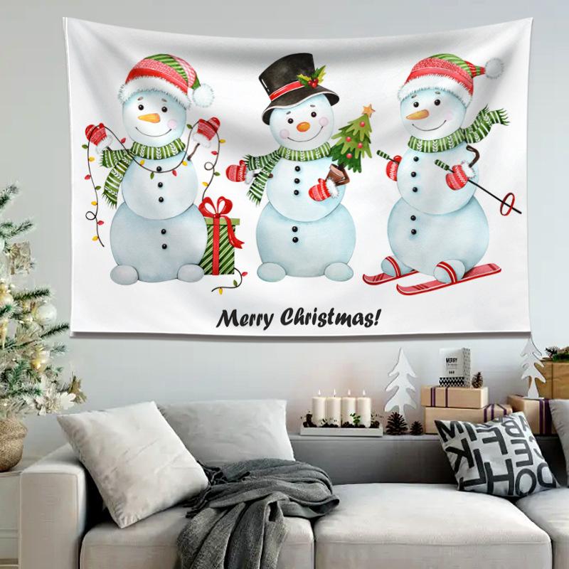 Амазонка Снеговик Рождественский висячий тканевый фон для украшения дома и вечеринки Рождественский гобелен