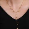 18K Gold Tassel Bead Pendant Necklace for Women - European & American Fashion Chain