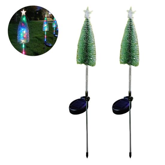 Рождественские огни на солнечной батарее, уличные водонепроницаемые светодиодные газонные огни с верхушкой-звездой, разноцветные