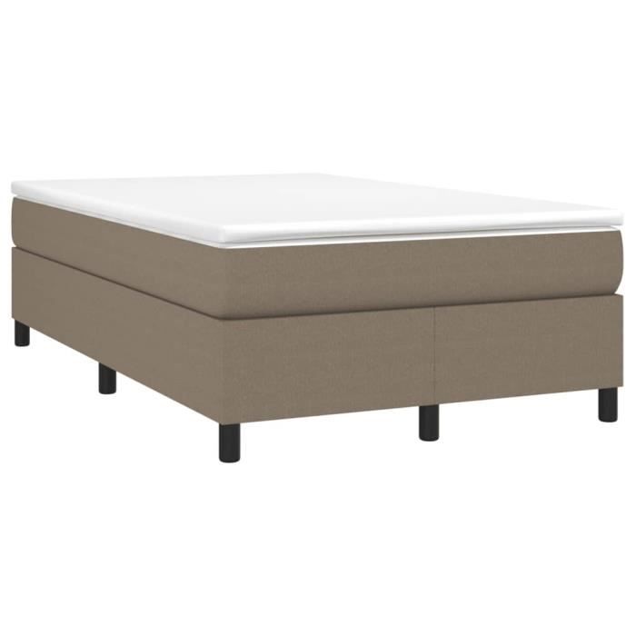 3144411 vidaXL Divan Bed with Mattress Taupe 120x200 Cm Fabric