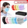 50-200 PCS Adult Mouth Masks Disposable  Face Mask Facial Mascarillas Colores Masque 3 Layers