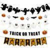 Halloween Ghost Festival Theme Decoration Flag Bar Shopping Mall Layout Cartoon Banner Latte Flower String