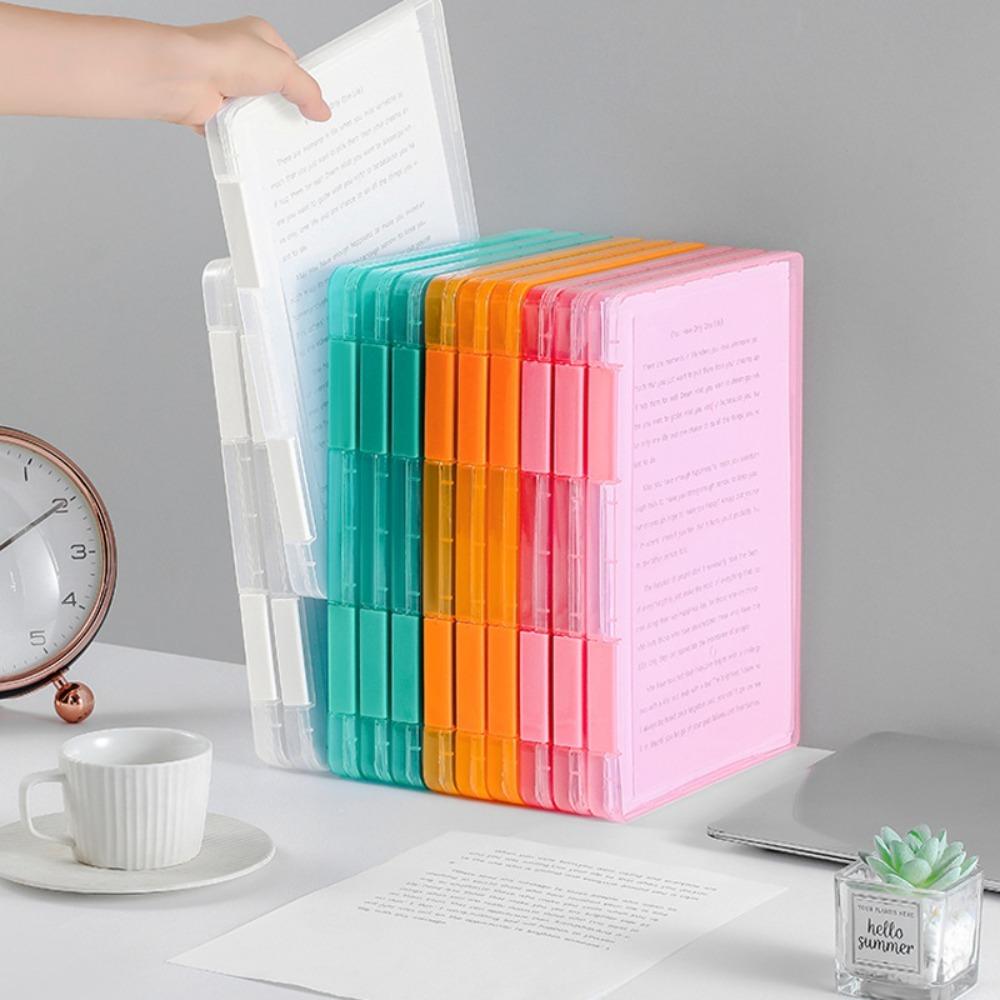 Clear Document Organizer Square Shape Information File Box Simplicity A4A5 Paper Storage Box