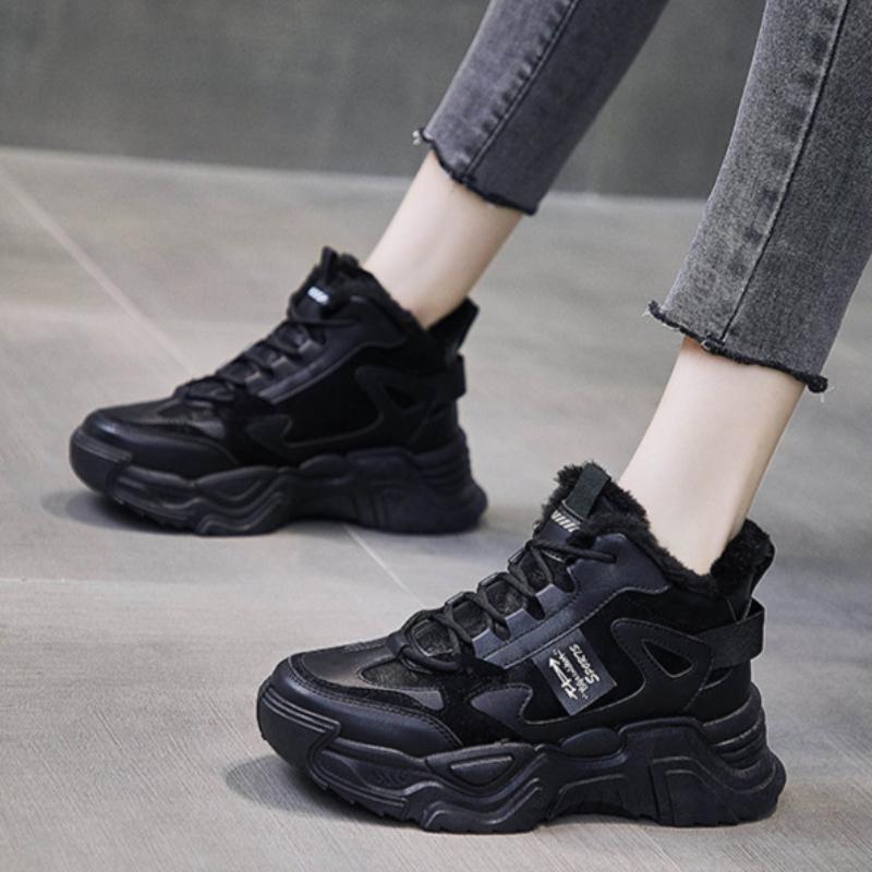 Женская обувь зимняя на толстой подошве бархатная теплая спортивная обувь модная и удобная повседневная обувь