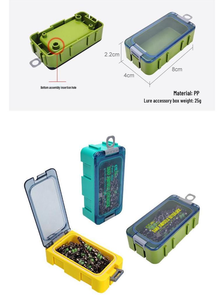 Деревянный набор крючков для креветок с коробкой-кубиком Рубика, светящимися бусинами, вертлюгом, тройником и различными булавками