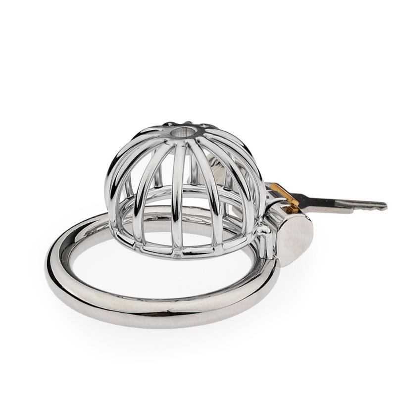 Stainless Steel Chastity Cage Set with Dual Style Design, Secure Locking Ring and Smooth Metal Trainer Masturbation Sex Toys