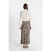A-line High Waist Leopard Patterned Long/maxi Length 100% Satin Skirt D3905axns
