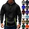 Men's Sweatshirt Hoodie Zipper Arm Pocket Cardigan Men's Sports Large Size Casual Hoodie