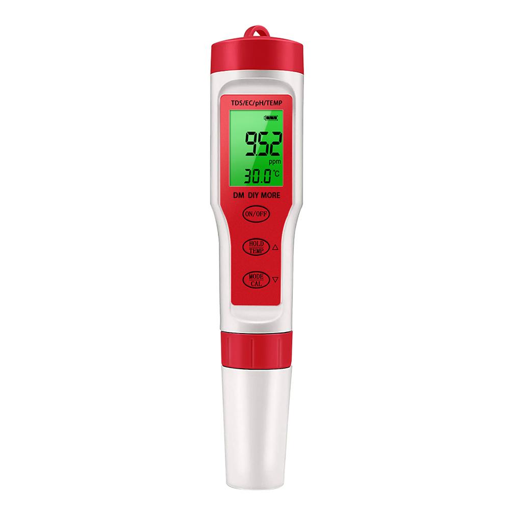 4 в 1 PH-метр PH/TDS/EC/температурный измеритель Цифровой монитор качества воды Тестер для бассейнов Питьевая вода Аквариумы Бытовые
