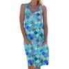 Fashion Women's Summer Round Neck Casual Fashion Printed Pullover Sleeveless Dress