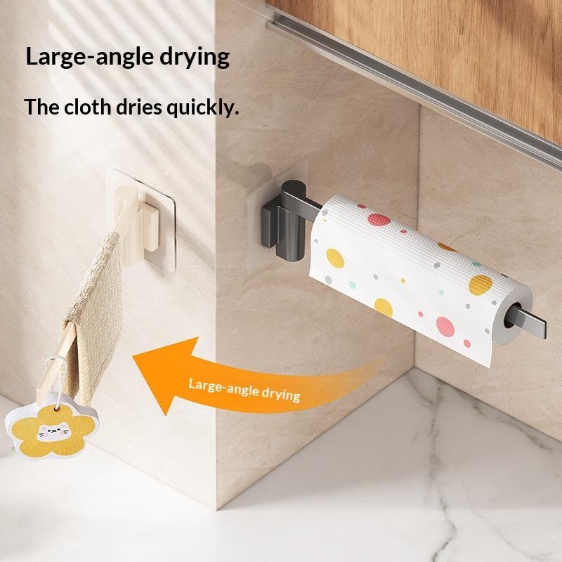 Wall-Mounted Rotating Kitchen Cloth Organizer-Multi-Functional Drainage Rack,Space-Saving Storage Holder For Dishcloths & Towels