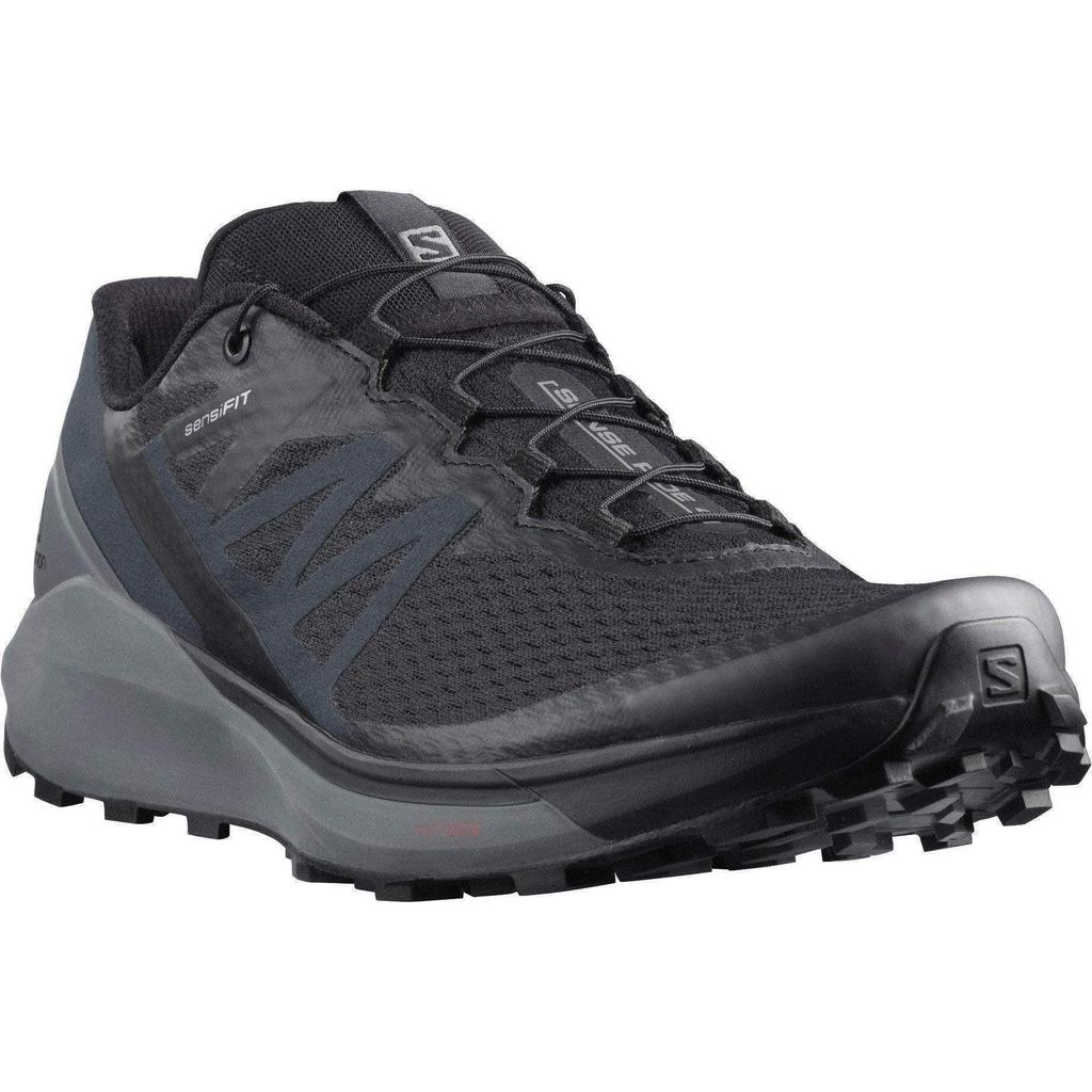 Salomon SENSE RIDE 4 Trail Running Shoes, Men's, Black/Quiet Shade/Ebony, Size 27.5 cm