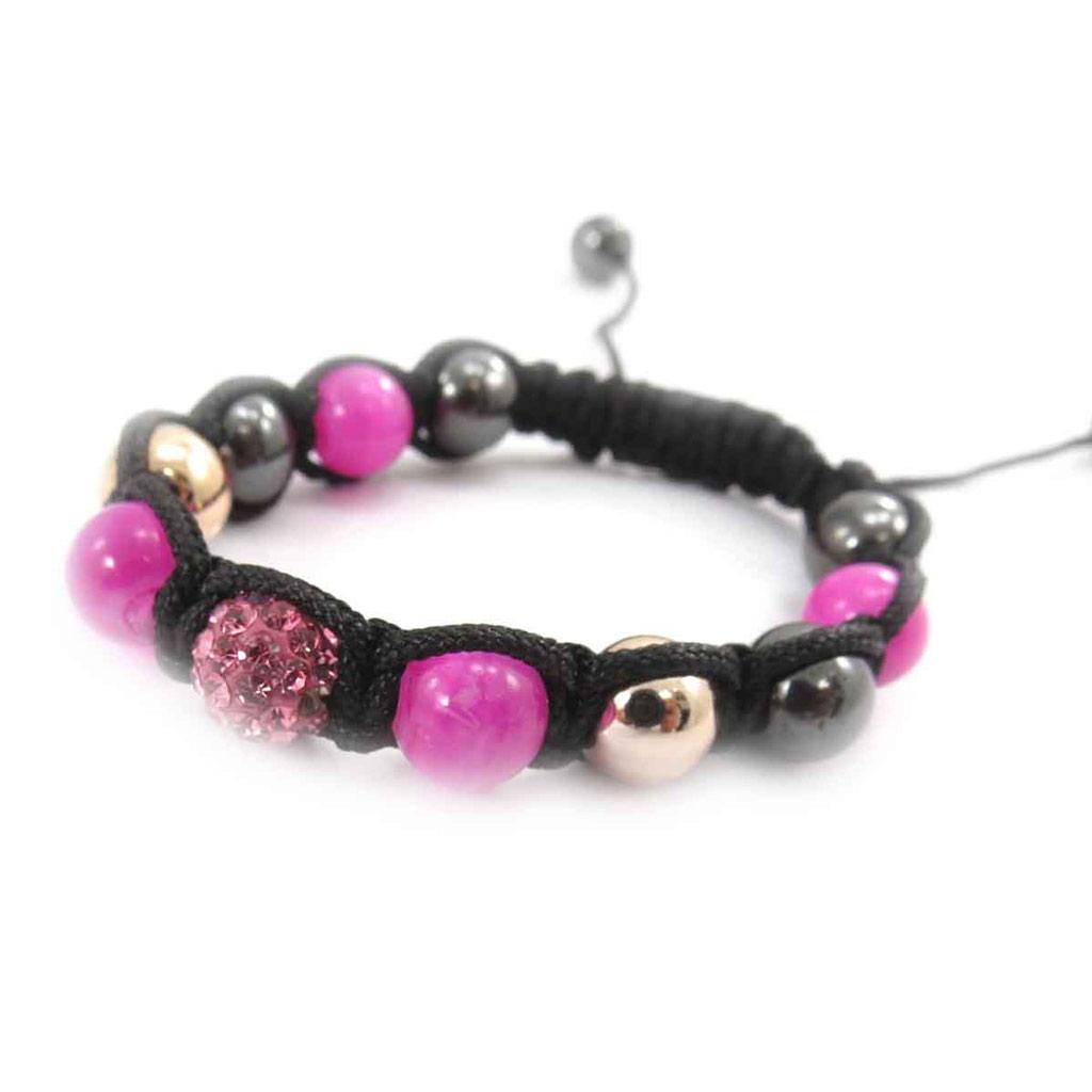 Les Trésors De Lily [J8706] - Pink 'Shambhala' Ethnic Bracelet
