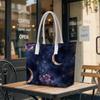 Elegant Purple Floral Moon Casual Tote Bag