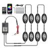 4/6/8/10/12Pods RGB LED Rock Lights Kit Bluetooth APP Control  Music Neon Car Underglow Lamp for Offroad Truck SUV 4x4 ATV Boat