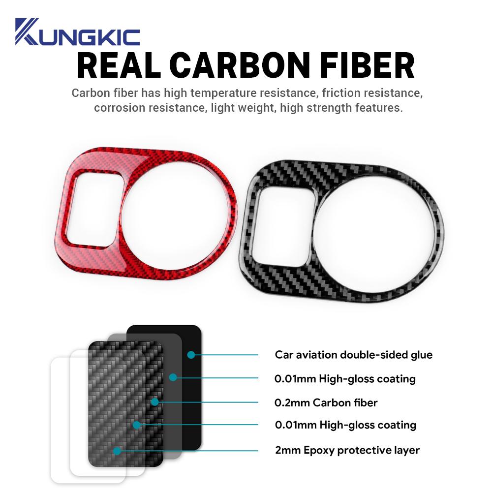 Real Soft Carbon Fiber For Seat Altea 2004 2005 2006 2007 2008 2009 2010 2011-2016 Altea XL Car Headlight Switch Frame Sticker