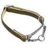 Beanspet Dog Half Chalk Double Layer Leather Collar Dog Collar Leather Stylish Cute Dog Collar Dog Neck Leather Dog Supplies (S, Khaki)