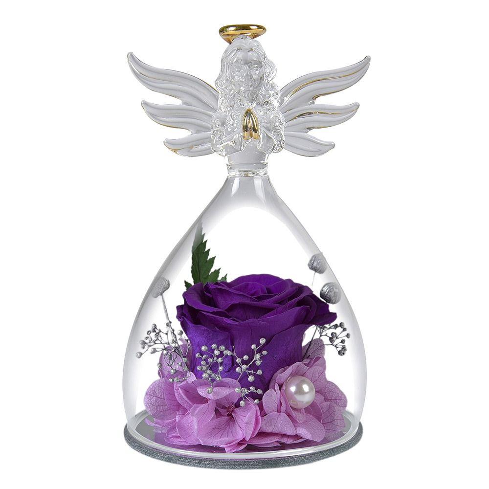 1 комплект маленьких ангелов, консервированные розы в стекле, вечный цветок розы, рождественский день рождения, день святого валентина, свадьба, подарок для женщин и девочек