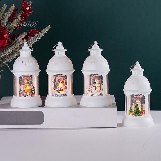 Рождественская светодиодная лампа Tealight, мягкое мерцание, питание от батареи, портативный фонарь Санта-Клауса, подвесной орнамент