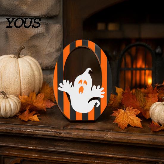 Утолщенные Деревянные Хэллоуинские Поделки Деревянные Украшения BOO для Настольного Многоярусного Подноса, Деревянные Знаки с Буквами Boo Креативные Украшения Праздничные Домашние Вечеринки