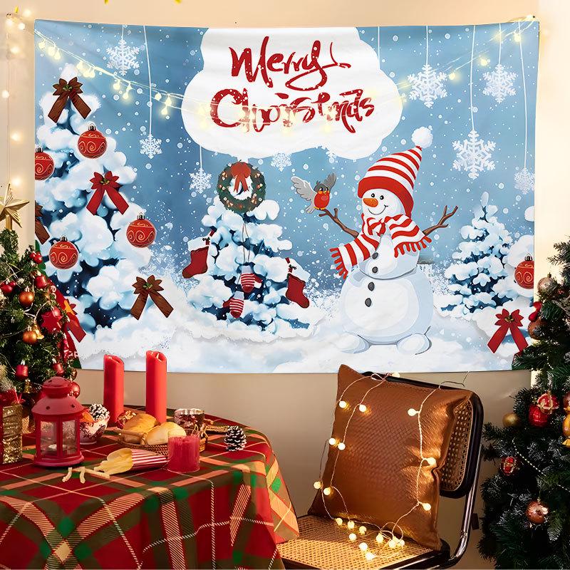 European Christmas Festival Hanging Cloth - Fresh Party Background Decor