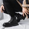 Классические мужские высокие ботинки, дизайнерские брендовые удобные повседневные туфли с толстой подошвой, мужские кожаные ботинки, мотоциклетные ботинки Botas