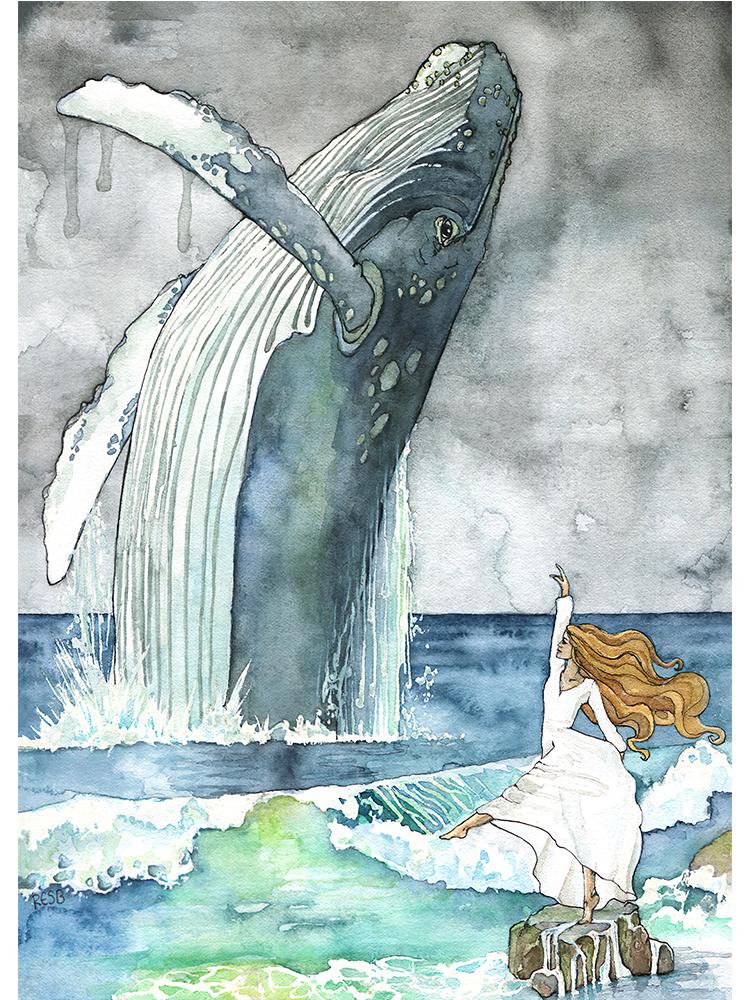 Скандинавский большой китовый корабль, морские постеры, холст, живопись, акварель, морские животные, настенная картина для детской комнаты, украшение для дома