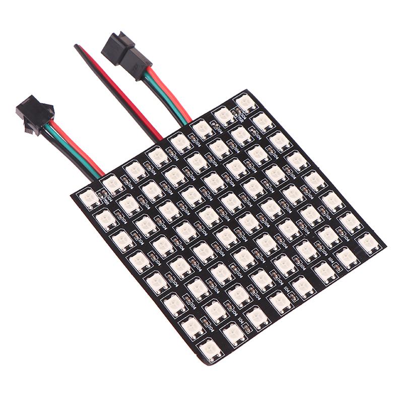 1 шт. Ws2812 Led 5050 RGB 8X8 64-битный светодиодный матричный модуль, экран, светодиодная цифровая гибкая индивидуально адресуемая панель