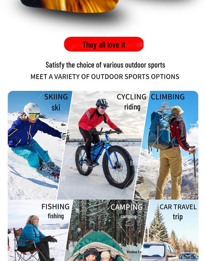 Эксклюзивные зимние носки с подогревом для мужчин и женщин - Теплые, для занятий спортом на открытом воздухе, катания на лыжах, холодостойкие