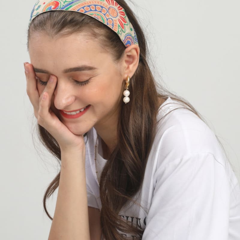 LALA Импортная этническая повязка для волос P-IVORY/JAC