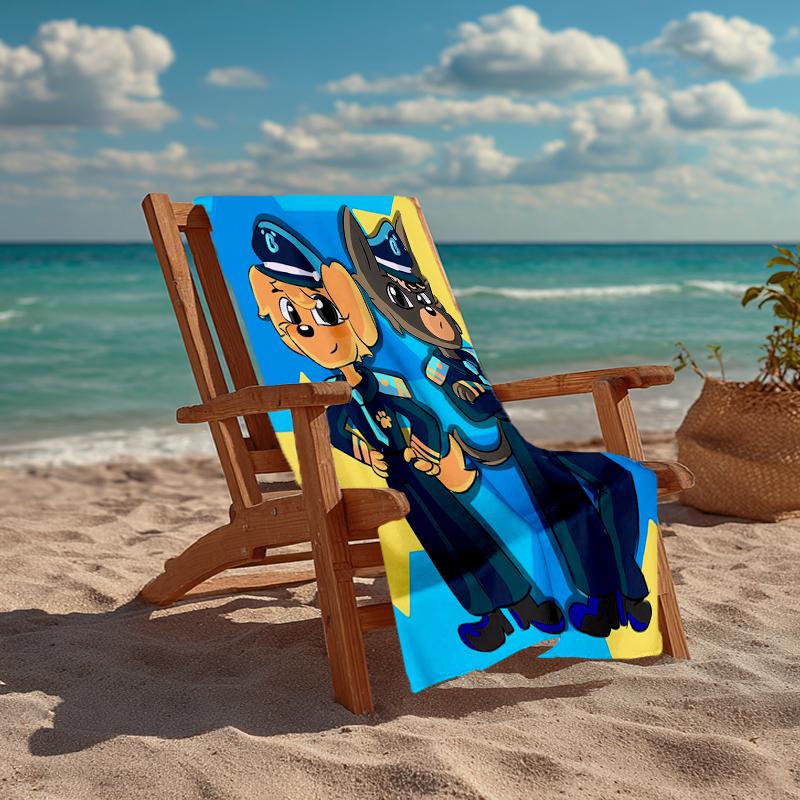 Ultra-Soft Beach Towel with Sheriff Labrador Theme,Ideal for Pool - Camping, Diving - Perfect Travel Essential, Vibrant Beach Towel.