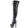 Fashion Sexy Over the Knee Boots Women Platform Lace-up Fetish Dance Nightclub Long Shoe Female Heel Thigh High Boot Red White Plus Size