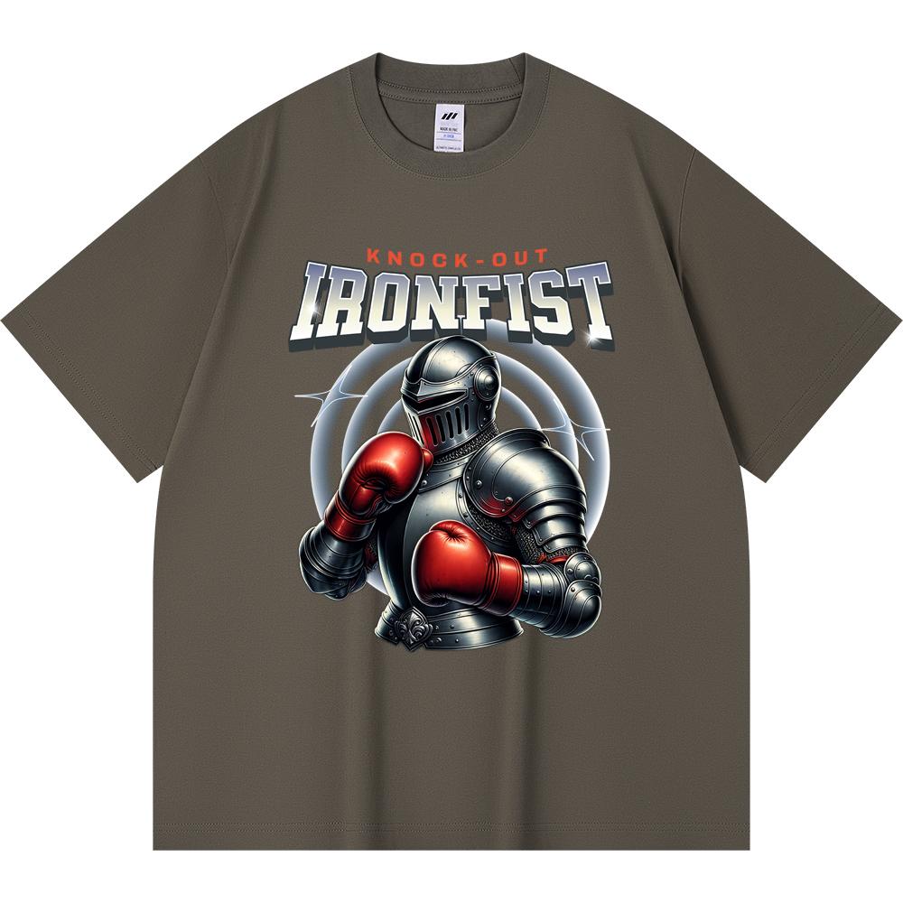 Футболка из 100% хлопка плотностью 230 г/м2 с принтом Ironfist, забавная футболка из чесаного хлопка в стиле Харадзюку