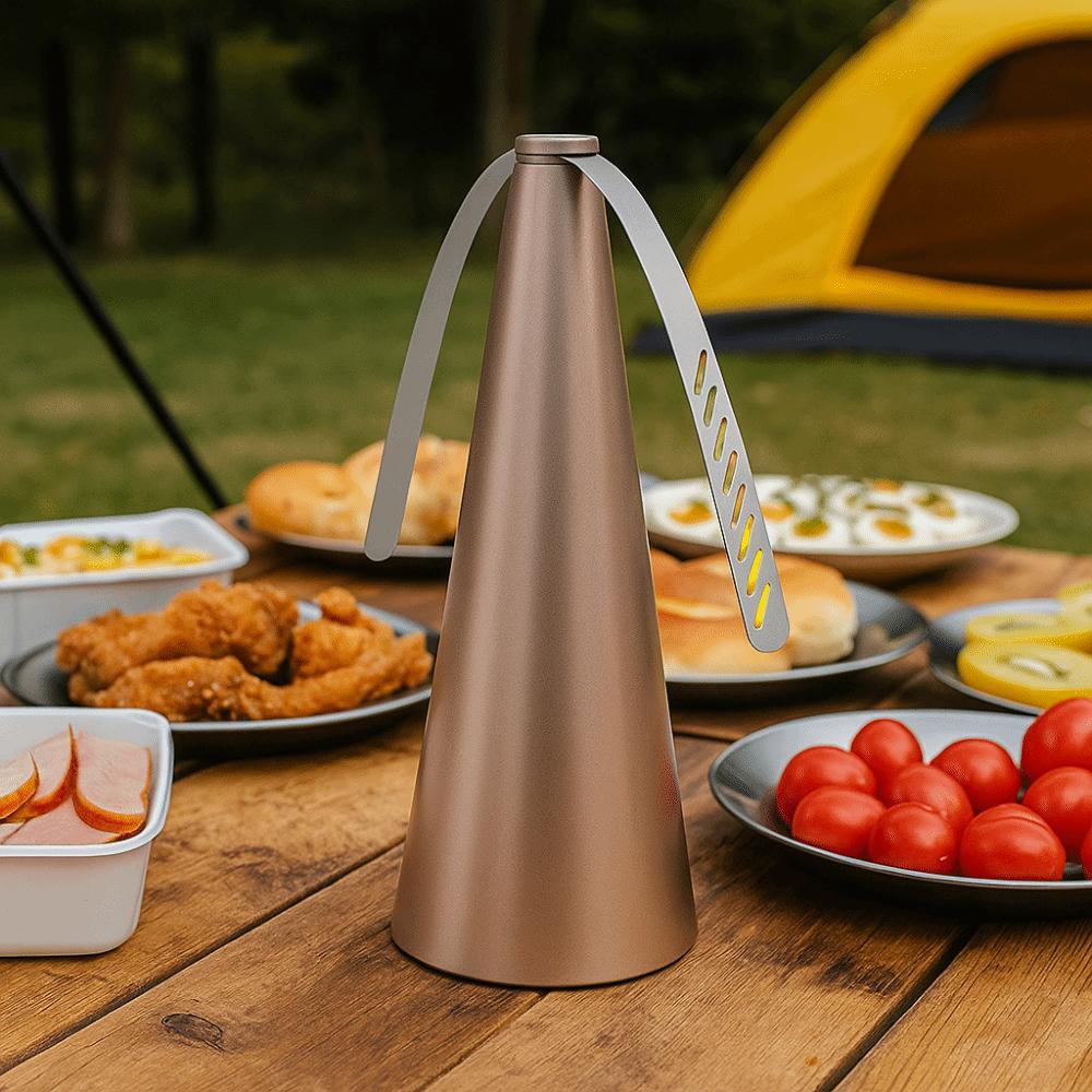 Fan-type Electric Flycatcher 360° Rotation Food Protector Automatic Fly Trap Camping Party