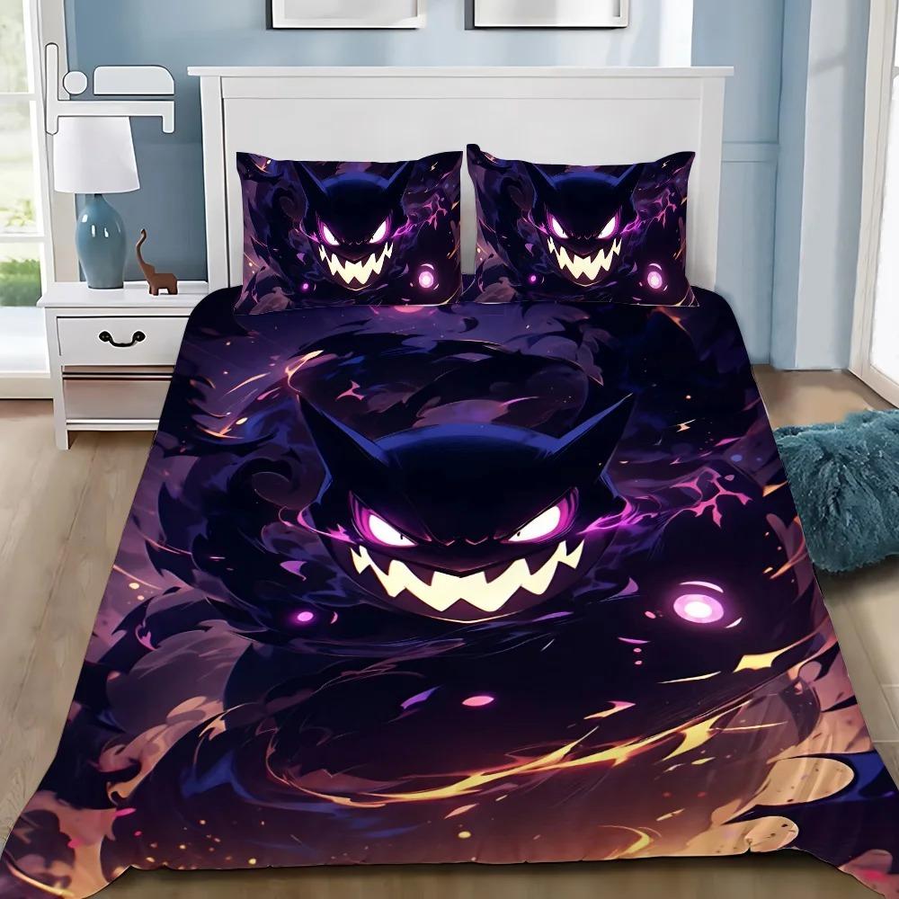 Мультяшные Милые Злые Покемоны Микрофибра Постельные Комплекты, Детский Подарок на День Рождения с Молнией Декор Комнаты для Подростков взрослых Пододеяльник
