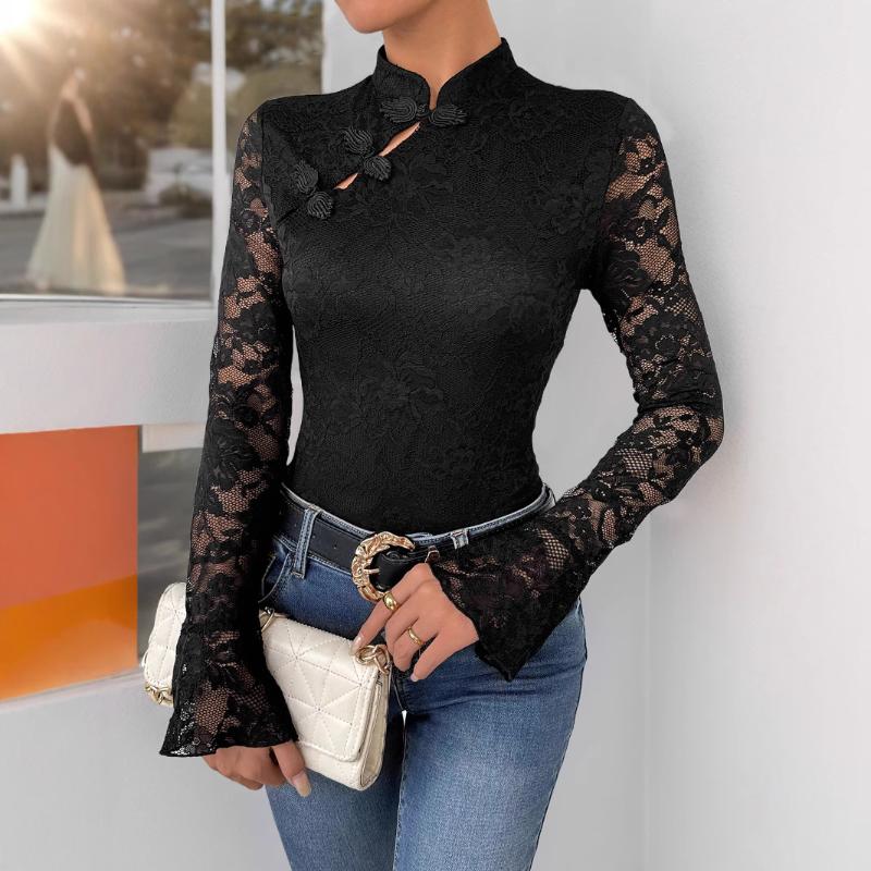 New Autumn Women's Cheongsam Elements Black New Chinese Jumpsuit